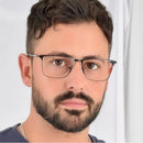 Armação Masculina Pra Grau  Preto Metal Quadrada classivo