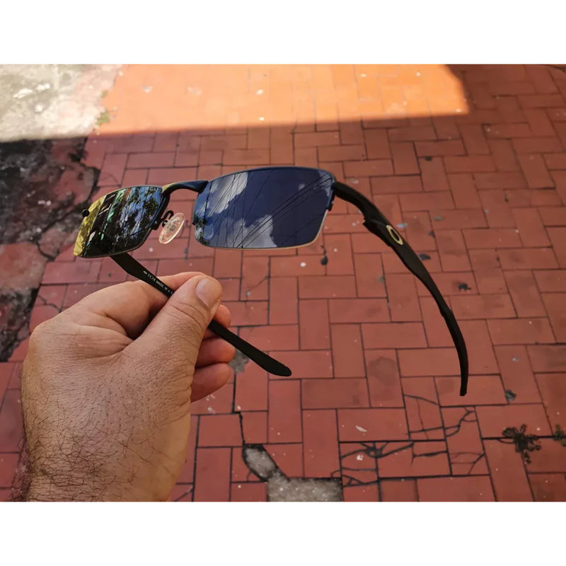 Óculos de Sol Masculino Sport Estilo Mc Ciclismo  Lentes Pretas Metal Premium