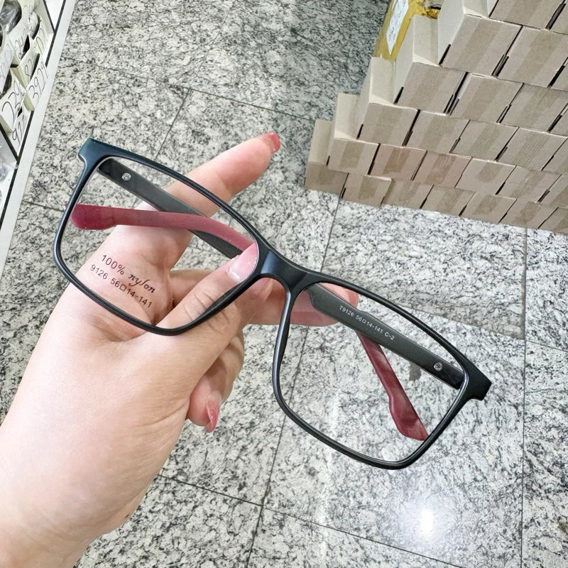 Armação De Óculos Masculino Quadrado com abertura na perna 180 Bem leve 9126