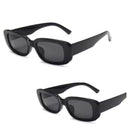 Kit 2 Óculos De Sol Preto Retangular + Gatinho Retrô Vintage Feminino Masculino