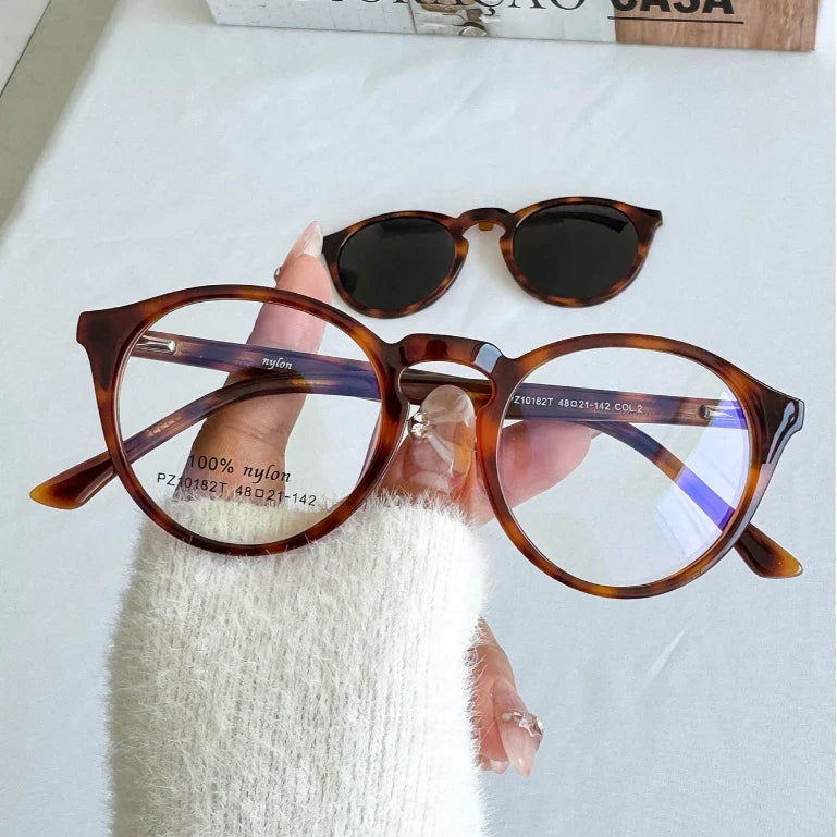 MELINDA MODA Oculos De Grau Feminino Lipon 2em e 1 armação+sol Redondo PZ10182T