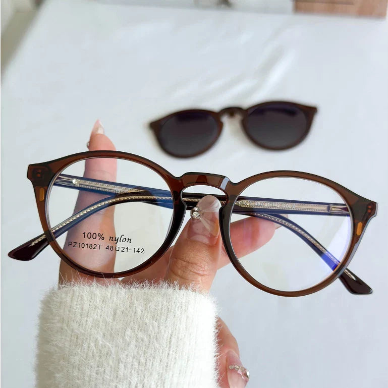 MELINDA MODA Oculos De Grau Feminino Lipon 2em e 1 armação+sol Redondo PZ10182T