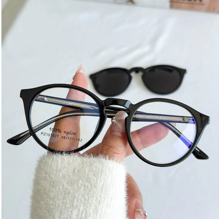 MELINDA MODA Oculos De Grau Feminino Lipon 2em e 1 armação+sol Redondo PZ10182T