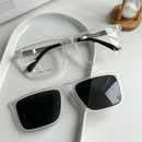 Armação de óculos Masculino Clipon 2 Em 1 Quadrado com abertura na perna 180 bem leve 8607