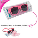 Óculos de Sol Infantil Buba Com Alça Ajustável Estojo Original Proteção UVA/UVB - Rosa
