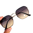 Óculos de Sol Masculino Hexagonal Degrade Haste Metal