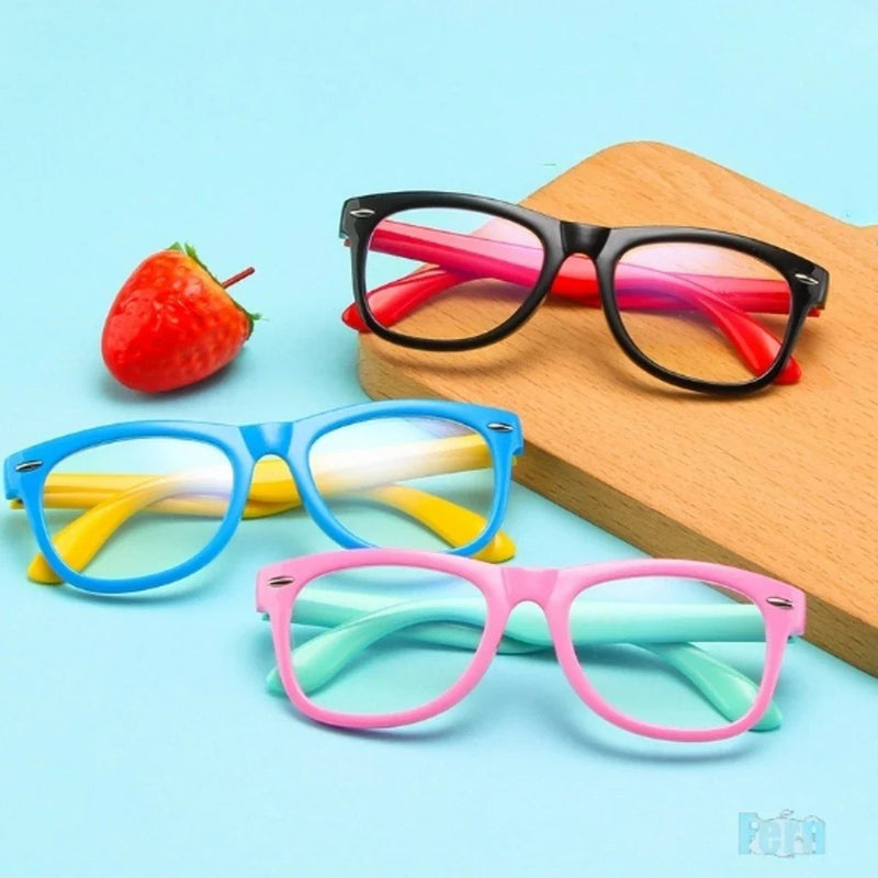 Óculos De Silicone Infantil Com Armação De Silicone Anti-Luz Azul Anti-Yopia sunglasses